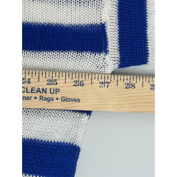 Madewell NWT Linen V-Neck Sweater White Blue Long Sleeve Winter Comfort XL - Picture 8 of 8